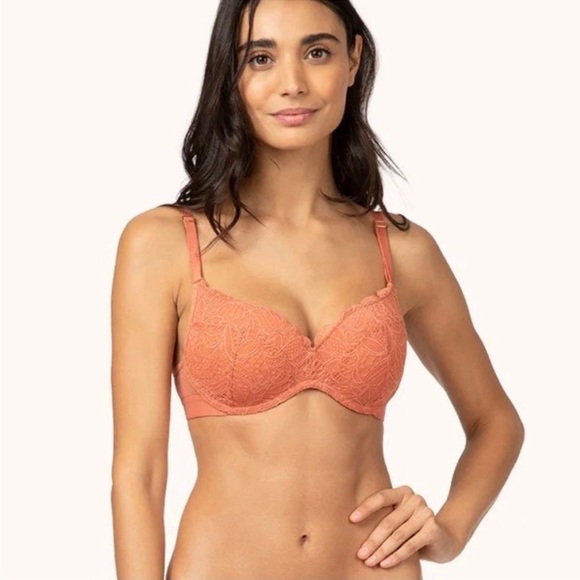Lively Terracotta The Lace No Wire Push-up Bra Size 32C - Picture 1 of 6